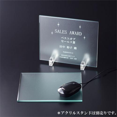 ガラス製マウスパッド10枚セット　黒化粧箱入り